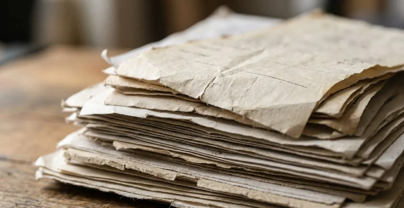 Vue en plongée d'un carnet de comptes et de factures sur un bureau organisé