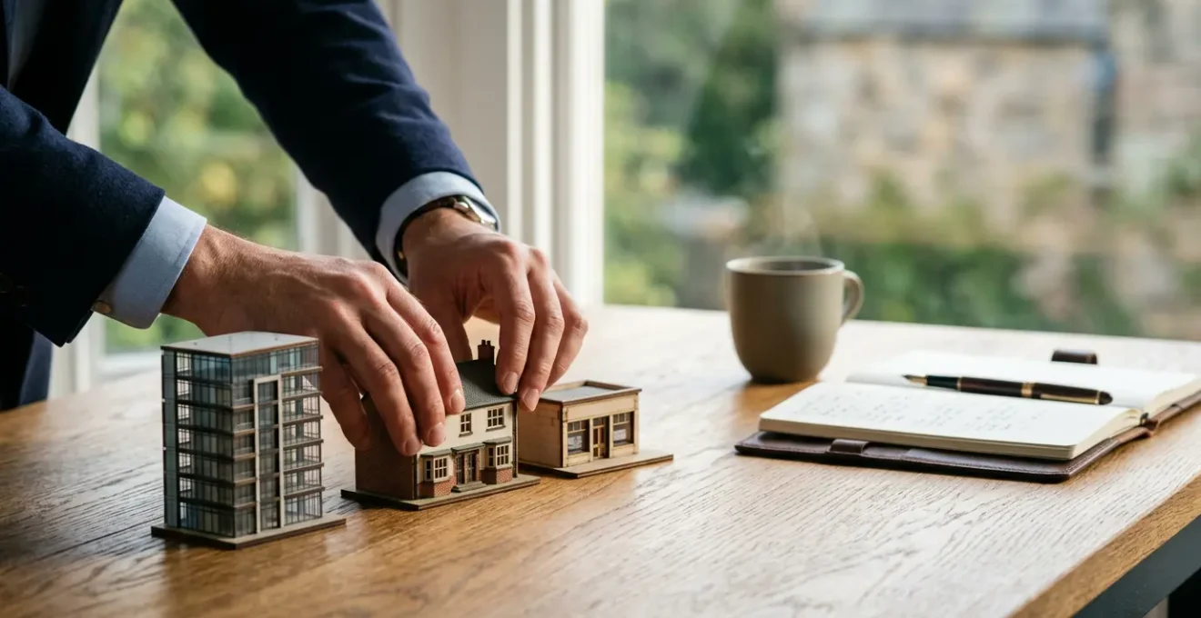Investisseur examinant différents types de propriétés pour optimiser son investissement immobilier selon ses objectifs