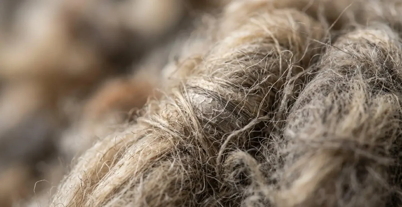 Gros plan sur les textures contrastées d'isolants thermiques naturels illustrant leurs propriétés