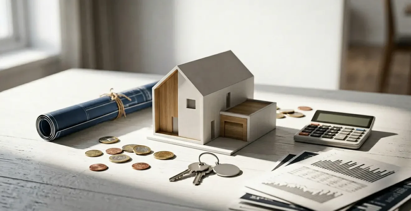 Concept symbolique des pièges financiers de l'achat immobilier pour primo-accédants