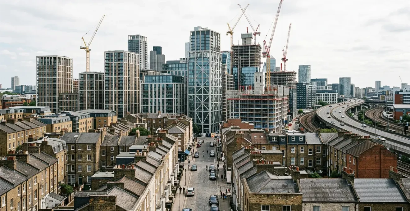 Environnement urbain illustrant l'évolution des quartiers et la transformation de la valeur immobilière