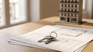 Clés de propriété et documents financiers pour un investissement immobilier rentable en studio