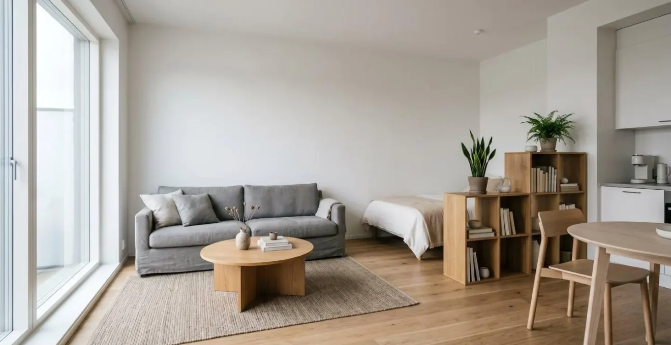 Aménagement d'appartement locatif avec meubles au design épuré et fonctionnel