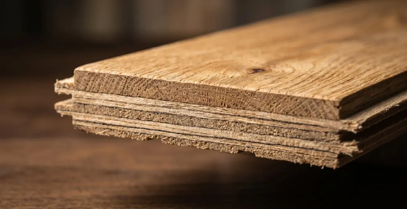 Détails techniques de la couche d'usure d'un parquet contrecollé
