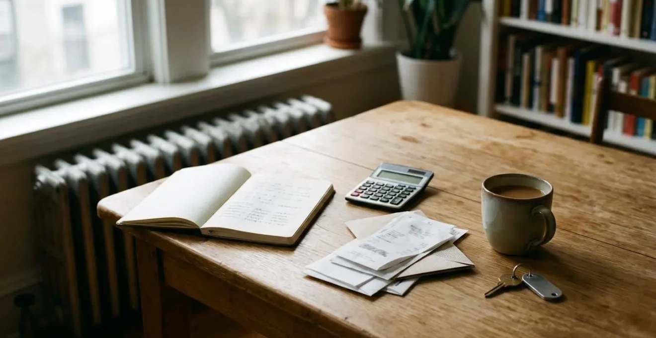 Optimisation du budget logement d'un locataire français avec documents financiers et calculatrice
