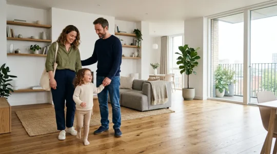 Famille dans son logement modulable et évolutif sur le long terme