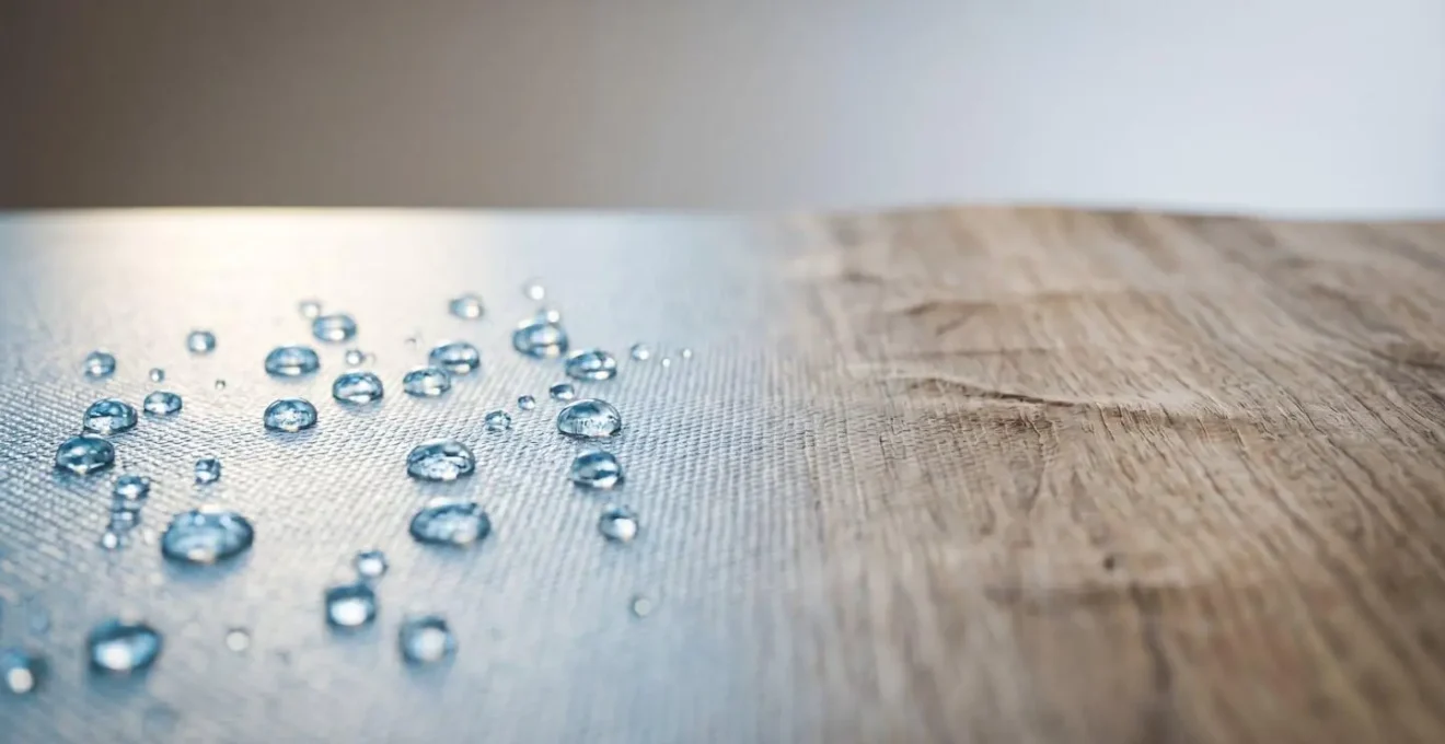 Illustration symbolique de la résistance à l'eau de différents matériaux de revêtement de sol