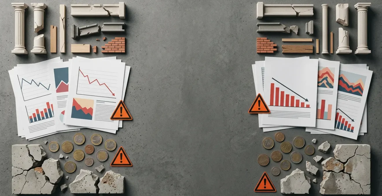 Concept visuel représentant les risques cachés de l'investissement en crowdfunding immobilier