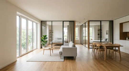 Appartement T3 moderne transformé avec plusieurs chambres pour optimiser la rentabilité locative en colocation