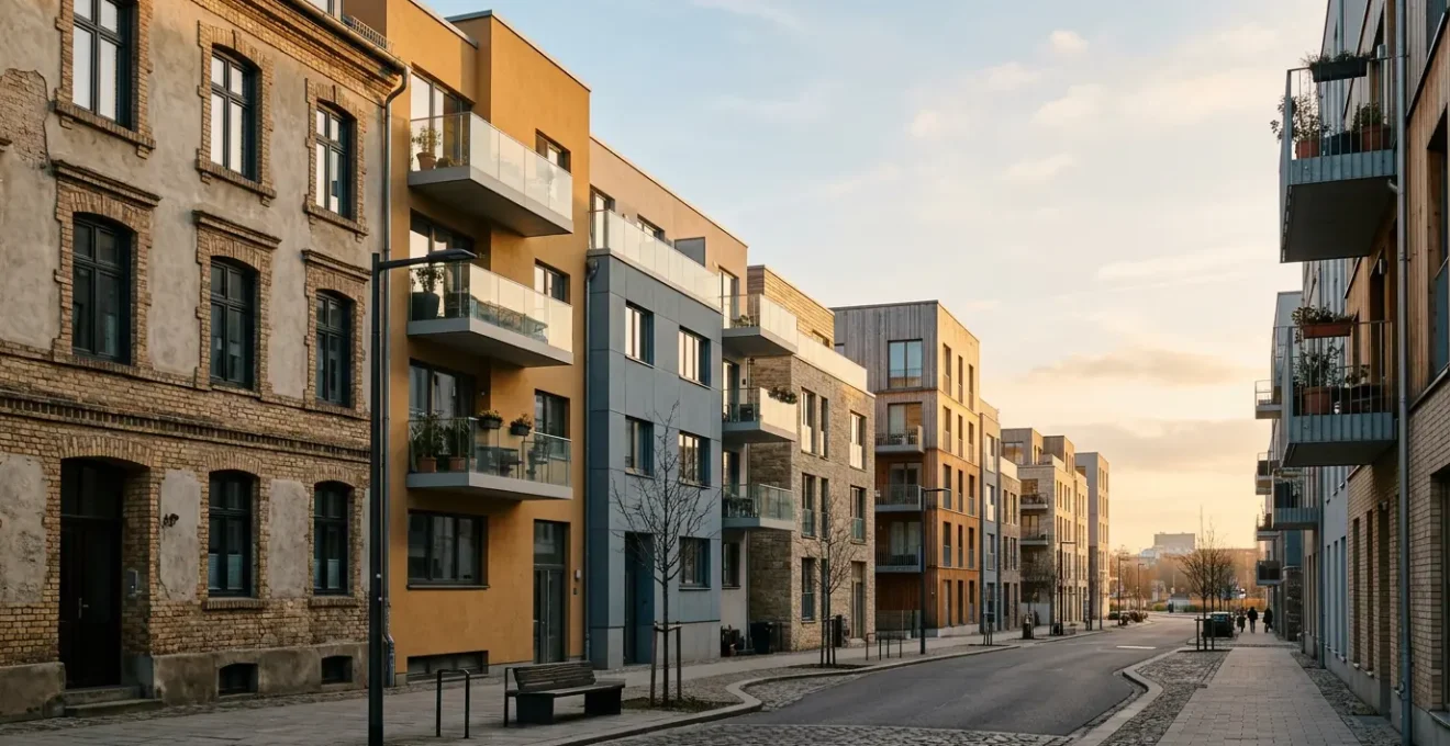 Vision panoramique d'un environnement urbain moderne montrant l'évolution du marché immobilier
