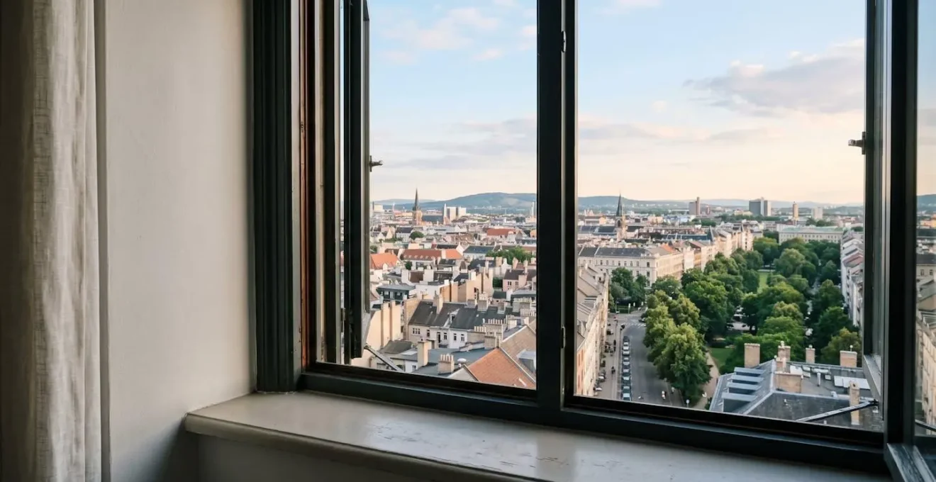 Vue depuis un étage élevé d'appartement illustrant la luminosité et la tranquillité valorisées par les acheteurs